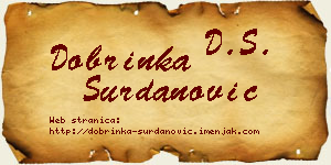 Dobrinka Surdanović vizit kartica